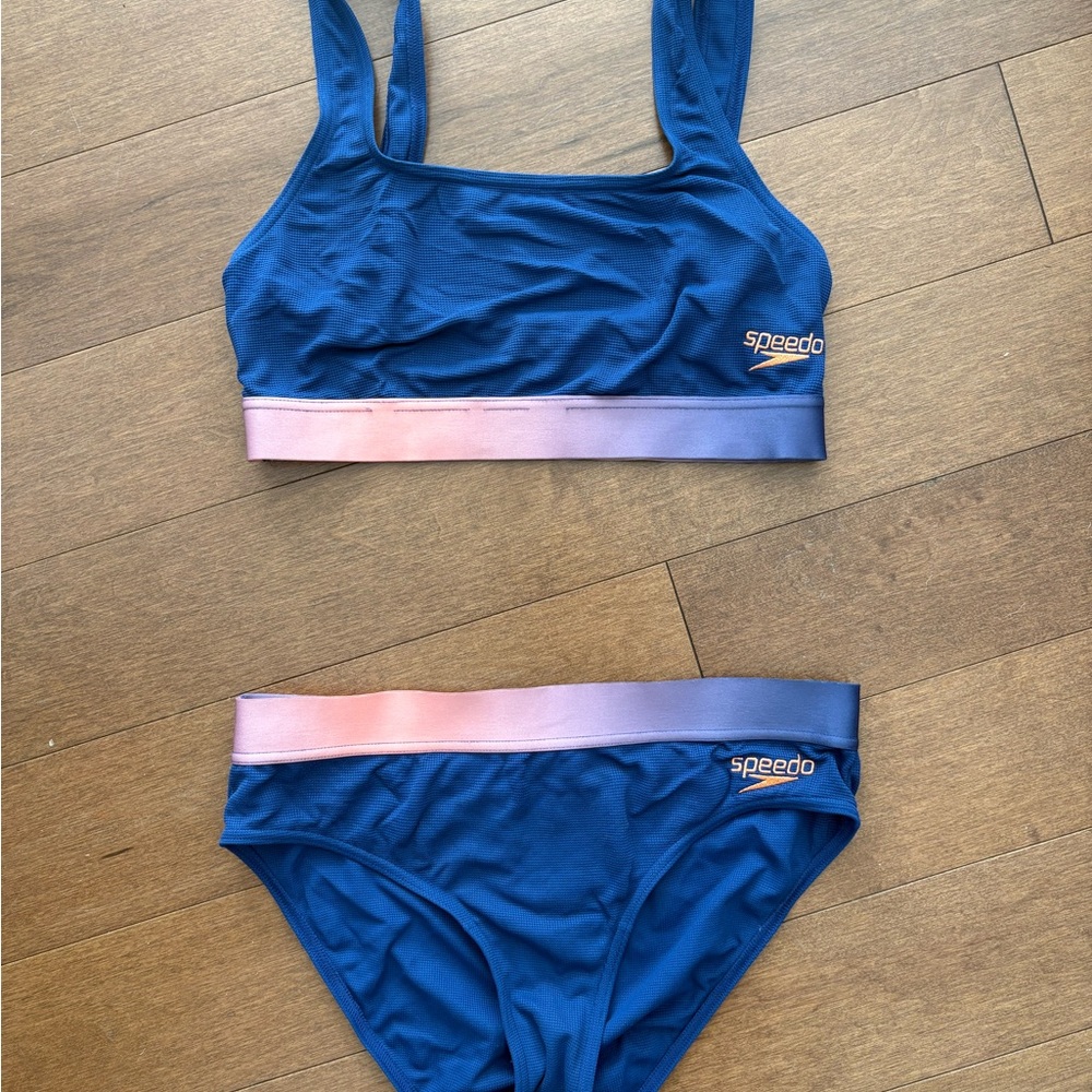 Speedo Women’s Swim Set, Blue / Pink, size M
